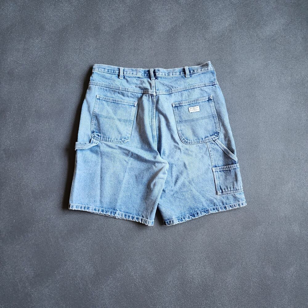Vintage Route 66 Carpenter Dungaree Blue Denim Jean Shorts 38